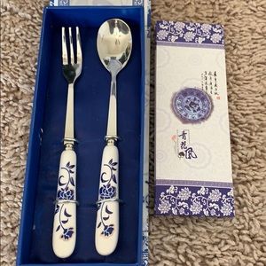 Vintage Chinese fork and spoon set